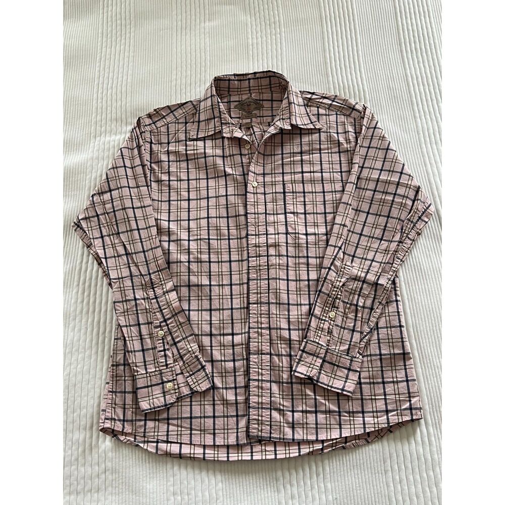 Men's Bill's Khakis Pink Plaid Button Down Shirt - Large